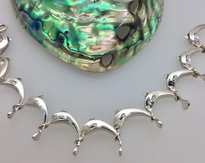 Solid Silver Dolphin Bracelet - Handmade Douglas Hughes Design