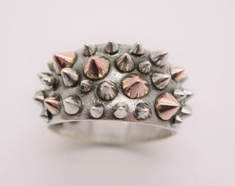 Spike Ring, Handmade Silver & Rose Gold,  Douglas Hughes Design