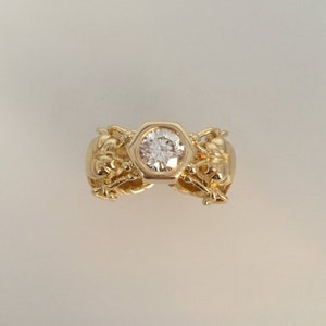 Diamond Set Bee Ring 18ct. Yellow Gold Exceptional Handmade | Etsy