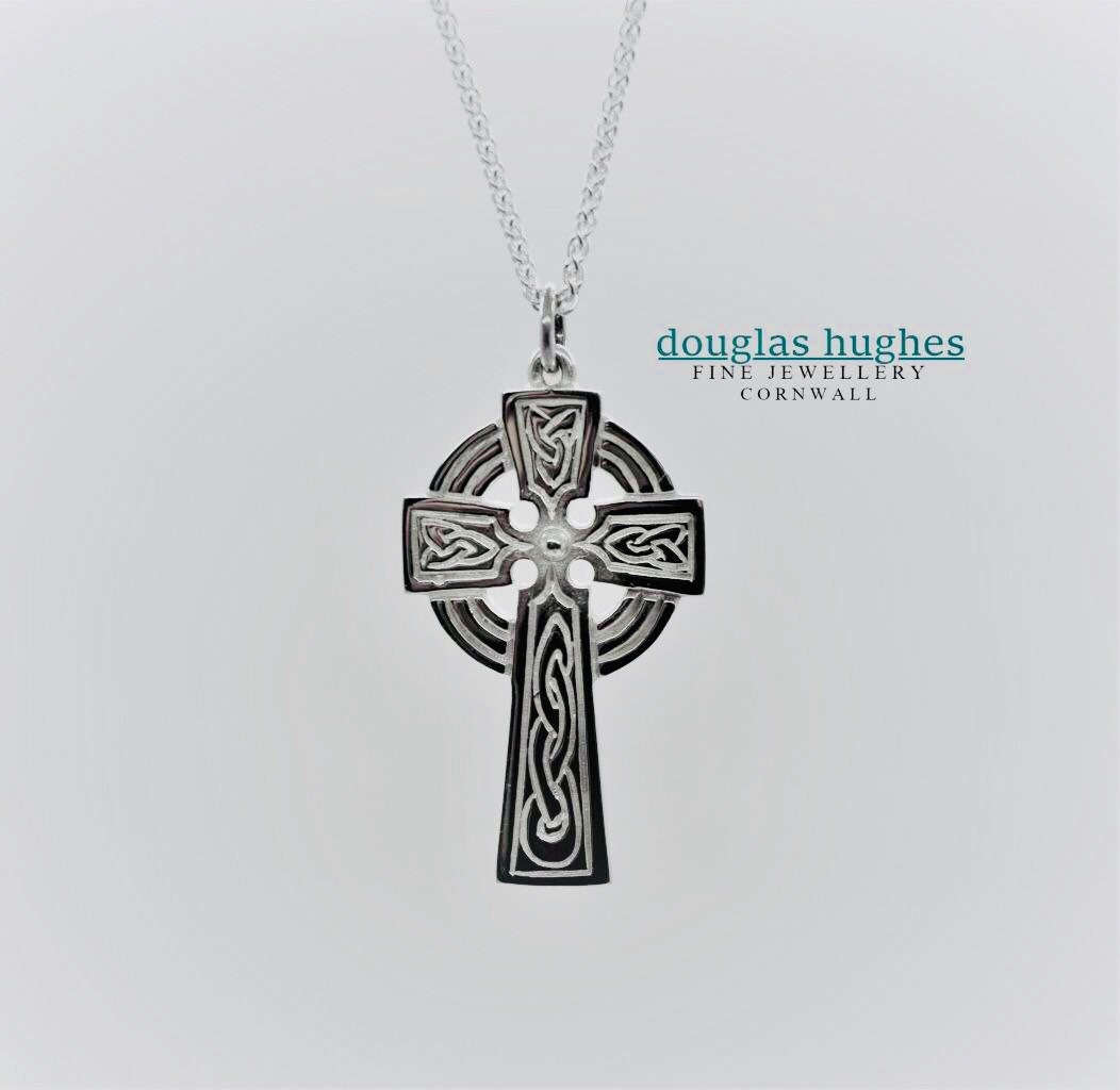 Douglas Hughes Solid Silver Celtic Cross 'The Demelza'