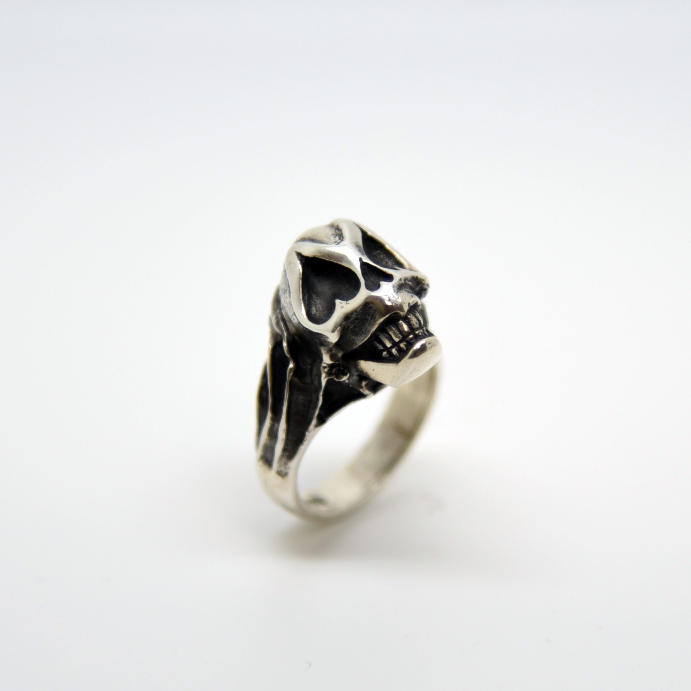 Sterling silver sugar skull hotsell ring
