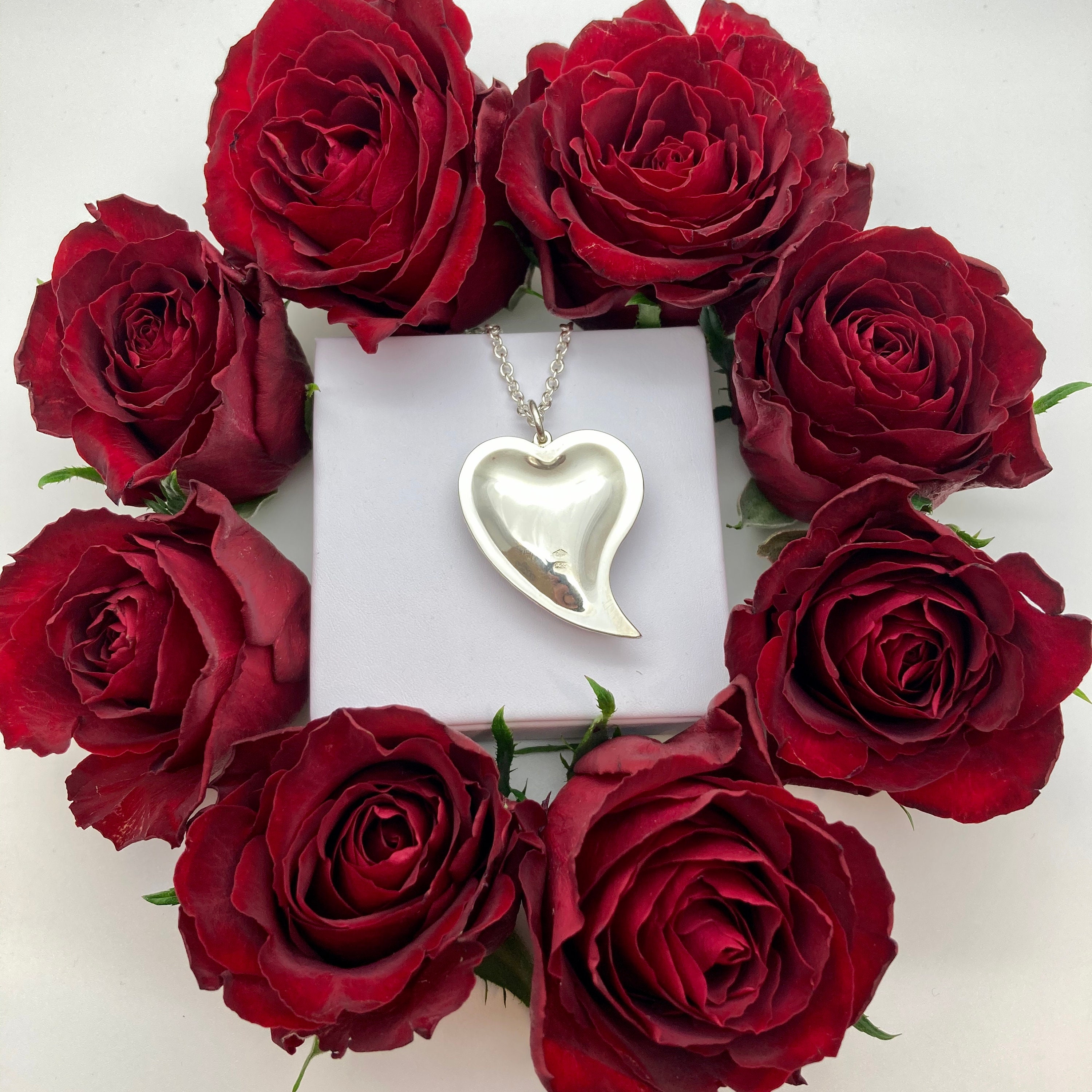 Large Hammered Silver Heart Pendant, Handmade Heart Necklace, Hammered