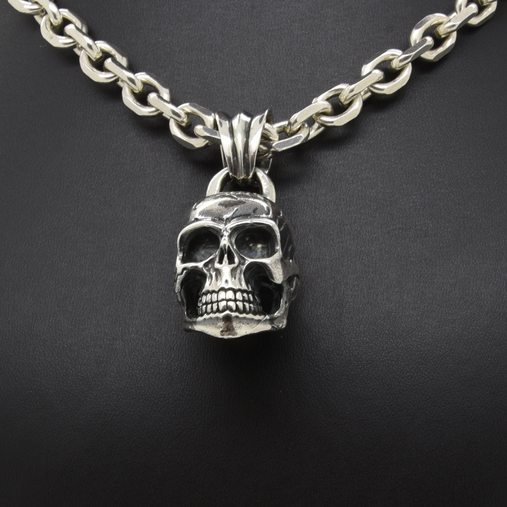 Heavy Silver Skull Necklace, Handmade Douglas Hughes Design: Skull Pendant,  Skull Jewellery, Silver Skull Necklace, Heavy Silver Skull