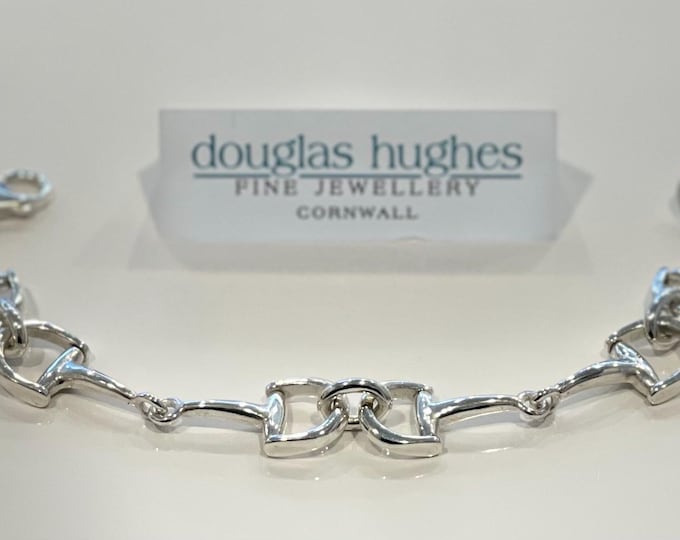Horse Snaffle Bit Bracelet. Solid Silver. Handmade in Cornwall. Douglas Hughes Design