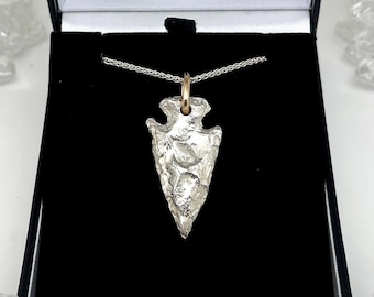 Handmade Silver Arrowhead Pendant - Inspired by Cornish Neolithic Arrowhead: Douglas Hughes Design.