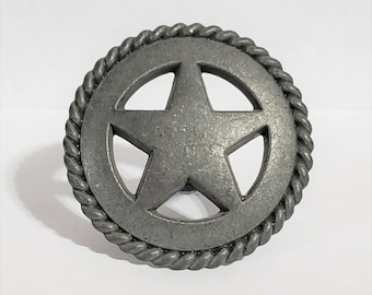 Silver Western Star Knob Rope Accent Hardware Rustic Western Decor Home Decor Drawer Pull Drawer Knob Cabinet Knob Cabinet Pull