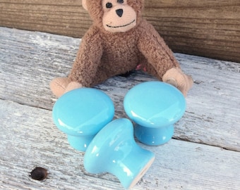 Baby Blue Ceramic Knob Home Decor Drawer Pull Drawer Knob Cabinet Knob Cabinet Pull