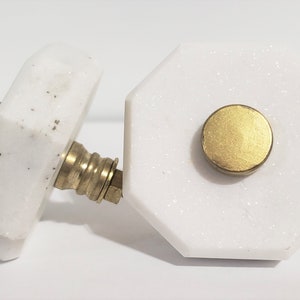 White Large Marble Octagon Knob Home Decor Drawer Pull Drawer Knob Cabinet Knob Cabinet Pull