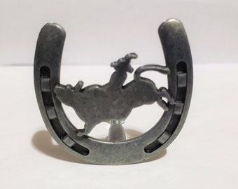 Silver Bull Rider Horseshoe Metal Knob House Decor Western Decor Home Decor Drawer Pull Drawer Knob Cabinet Knob Cabinet Pull
