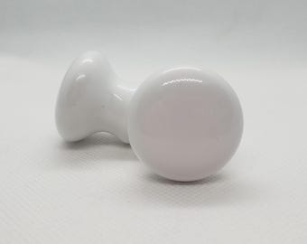 Medium White Round Ceramic Knob Home Decor Drawer Pull Drawer Knob Cabinet Knob Cabinet Pull