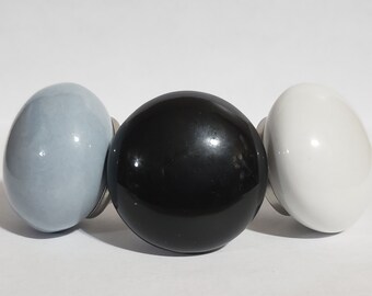 Black White Blue Ceramic Knob Home Decor Drawer Pull Drawer Knob Cabinet Knob Cabinet Pull
