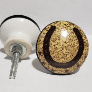 Horseshoe Ceramic Knob Farm House Decor Home Decor Drawer Pull Drawer Knob Cabinet Knob Cabinet Pull