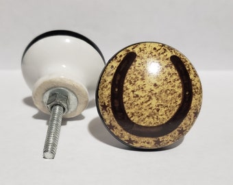 Horseshoe Ceramic Knob Farm House Decor Home Decor Drawer Pull Drawer Knob Cabinet Knob Cabinet Pull