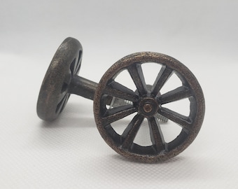 Bronze Wagon Wheel Metal Knob Home Decor Drawer Pull Drawer Knob Cabinet Knob Cabinet Pull