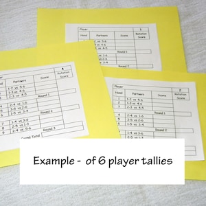 Duplicate Bridge Tallies: 8 Players, 2 Tables (digital Download) - Etsy