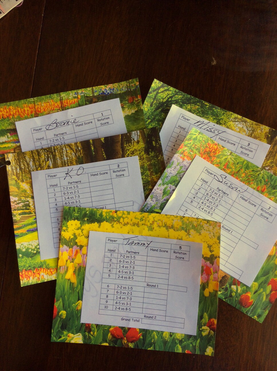 5-player Bridge Tally Sheet: Rotation Score Pad (digital Download) - Etsy