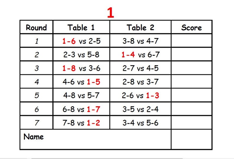 Printable Bridge Tallies For 2 Tables Printable Word Searches