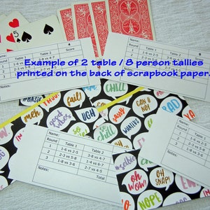 6 Player - 1 Table Bridge / Whist / Game Tallly Downloadable Bridge ...