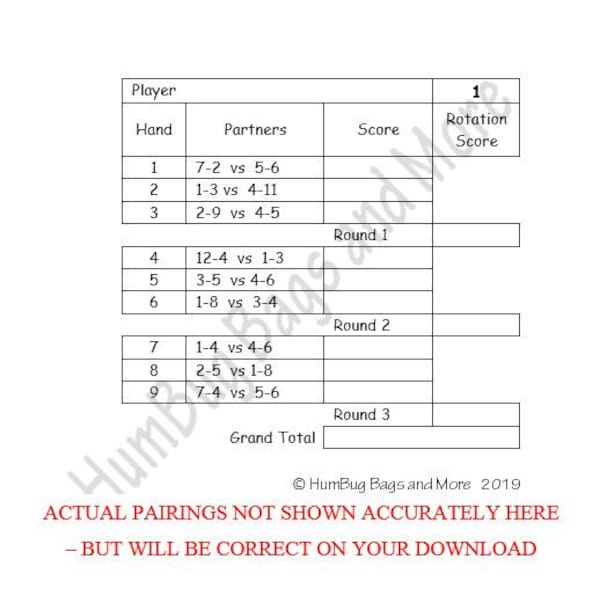 Bridge Tally Cards - Etsy