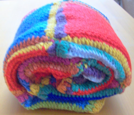 Red And Blue Baby Blanket Knitted Squares Baby Blanket Bright Colours Hand Knit Blanket Crochet Rainbow Edging 33 X 26 Inches Acrylic Red And Blue Baby Blanket Knitted Squares Baby Blanket Bright Colours Hand Knit Blanket Crochet Rainbow Edging 33 X 26 Inches Acrylic