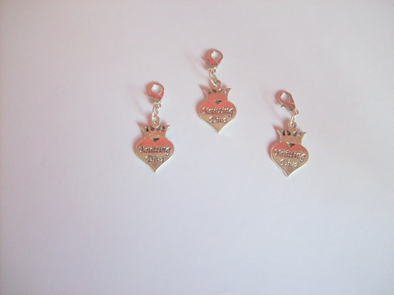 progress keepers knitting crochet stitch markers set of 3 knitting Diva metal on slip ring and lobster clasp