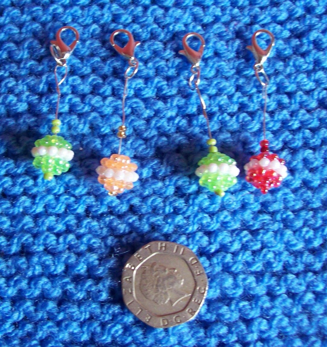 Bead Stitch Markers Knitting Stitch Markers Set of 4 Stitch Etsy UK