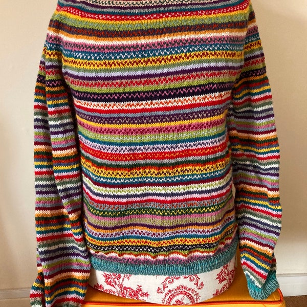 Bespoke jumper, Fairisle fine wool, to fit 34 inch bust, long sleeves