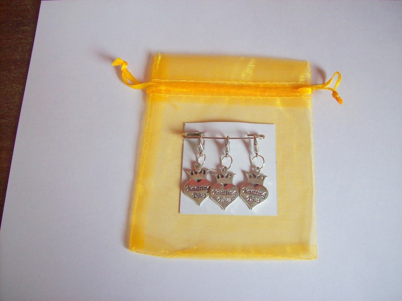 progress keepers knitting crochet stitch markers set of 3 knitting Diva metal on slip ring and lobster clasp