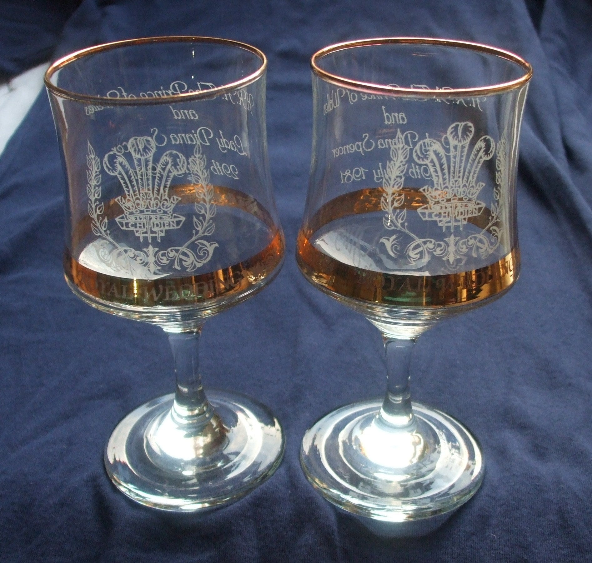 Pair of Royal Wedding Commemorative Goblets / Wine Glasses Etsy