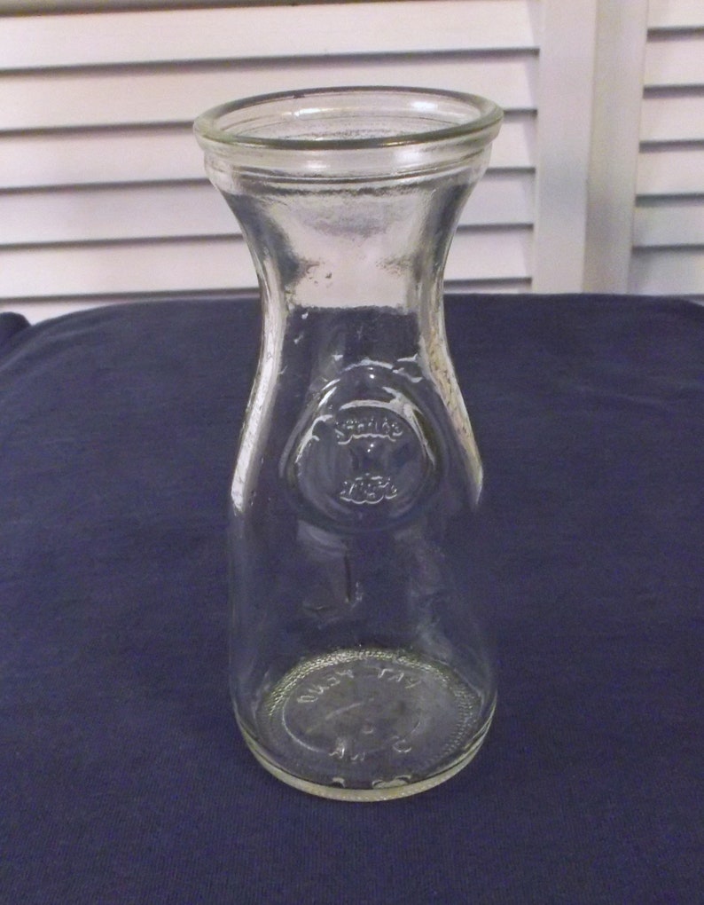 Vintage Embossed since 1852 Glass Milk Bottle Carafe Decanter Vase 6 Etsy