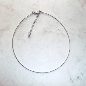 Thin 16&quot; Silver Tone Snake Chain Choker Necklace