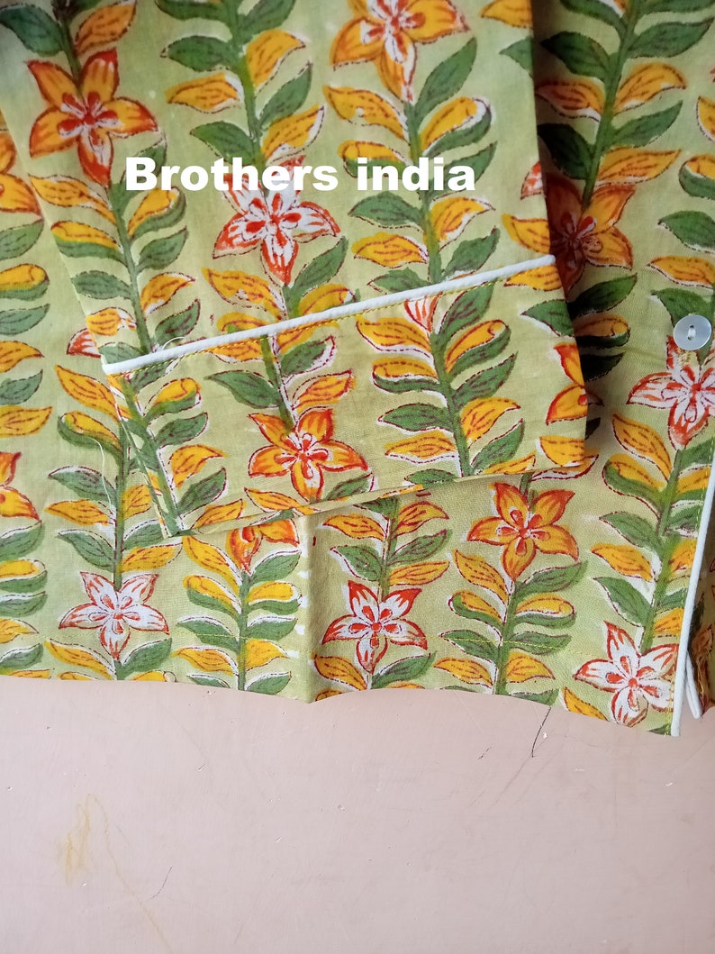 Indian Hand Made Kurta Pajamas Set 100/% cotton women wear night suit Dressing Set Of Woman Body Crossover ,Night Cotton Pajama Set