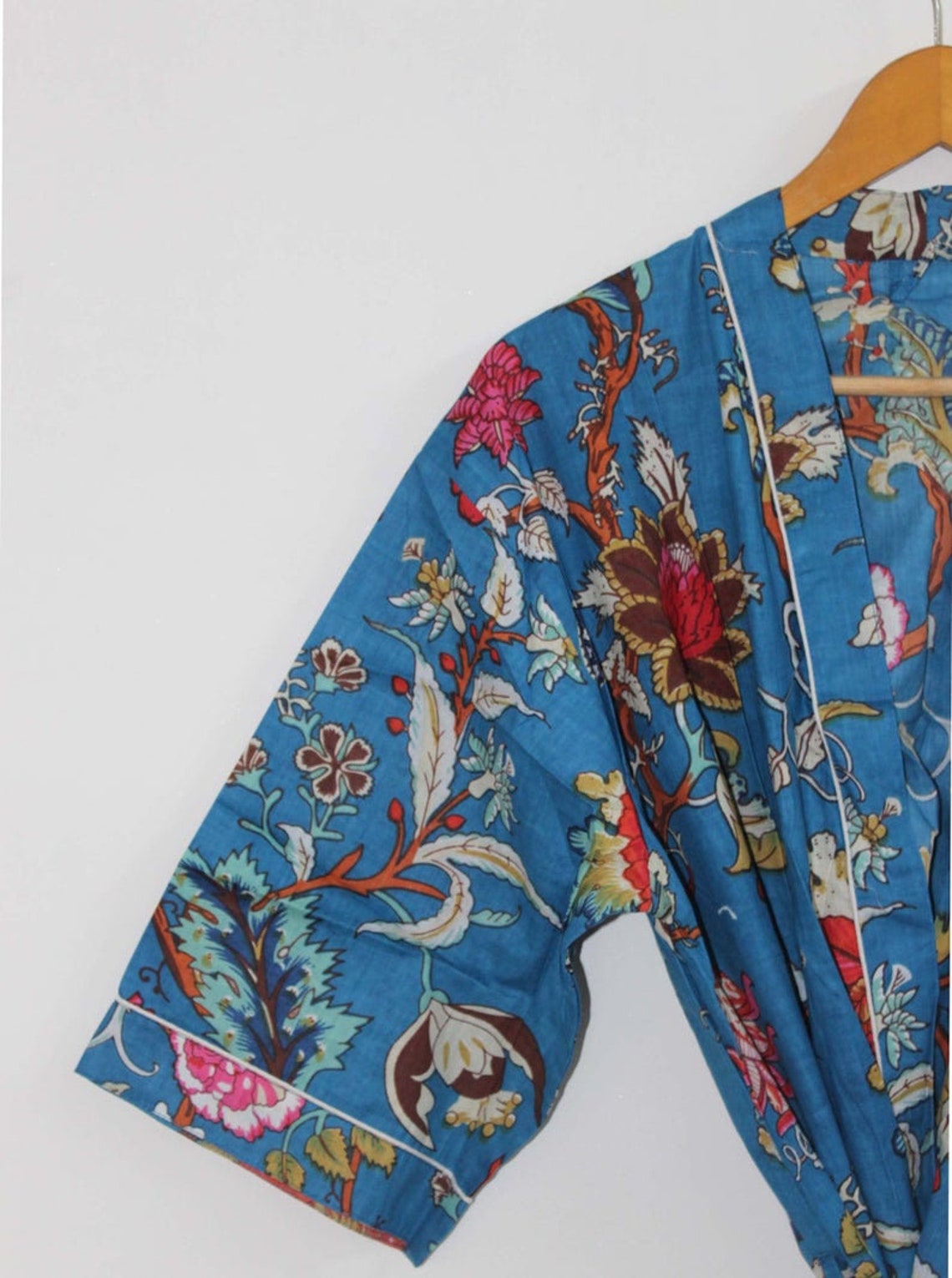 100 Pure Cotton Traditional Japanese Style Kimono Robe Etsy