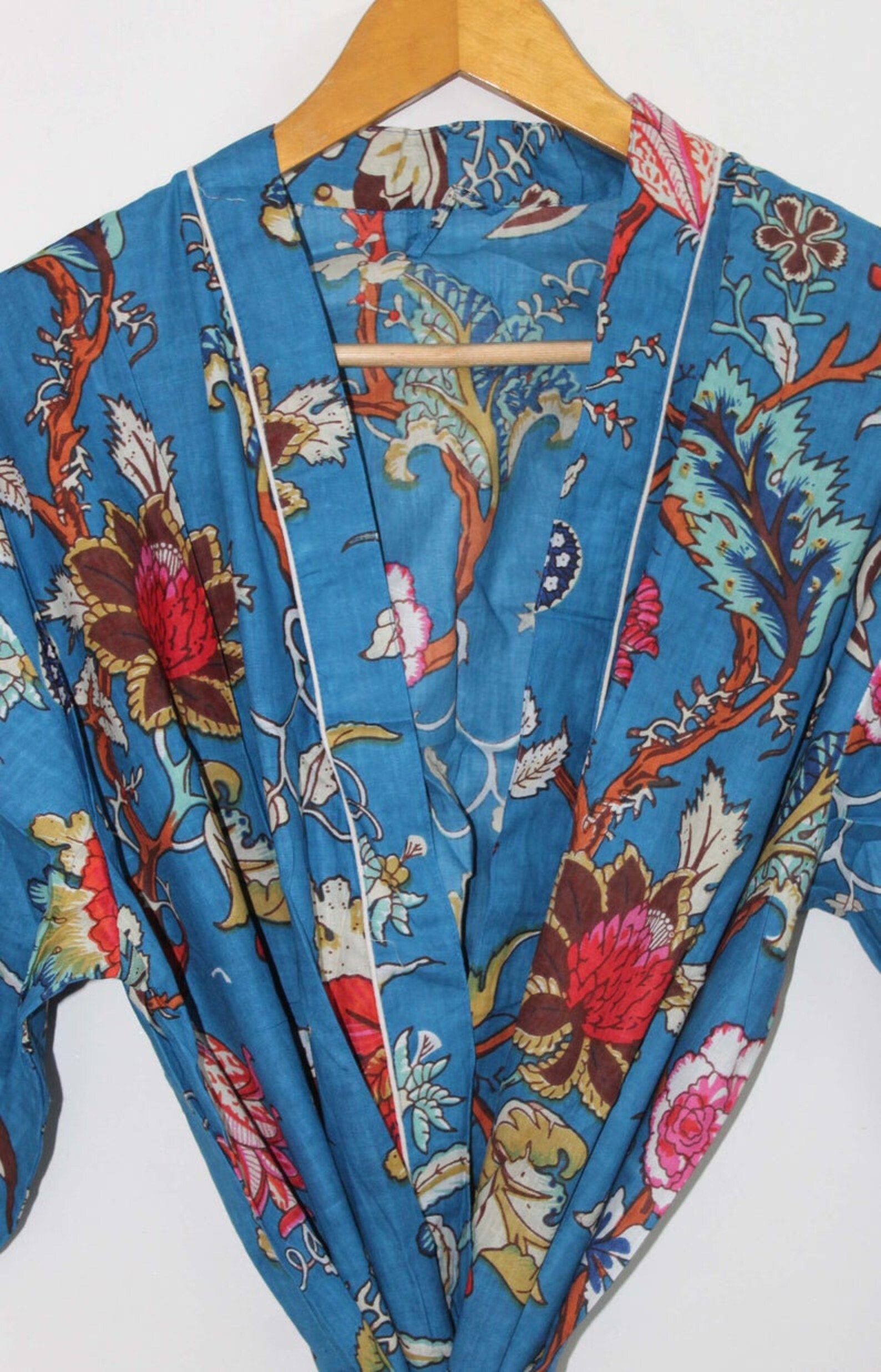 100 Pure Cotton Traditional Japanese Style Kimono Robe Etsy