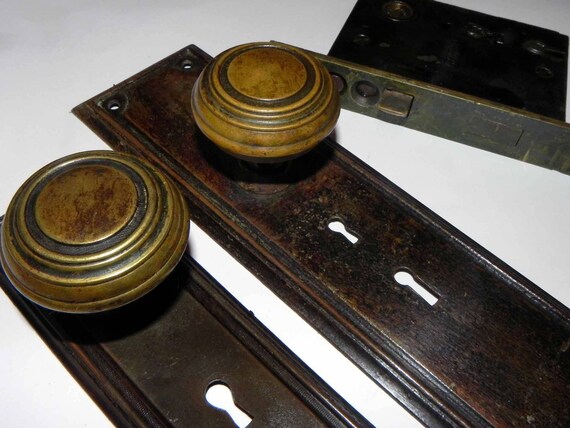 Late 1800 S Era Antique Brass Entry Door Hardware Set By Etsy