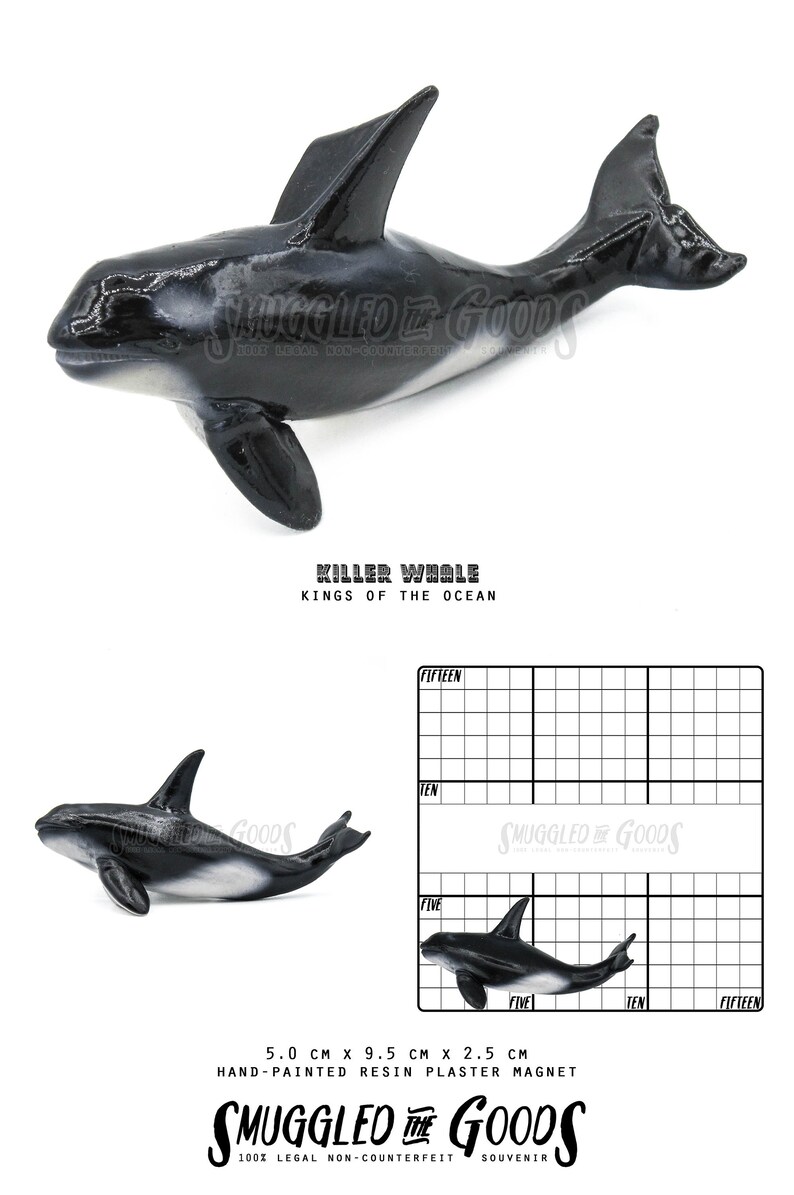 The Smuggled Goods X Kings Of The Oceans Killer Whale 3d Hand Painted Resin Plaster Magnet Seas Submarine Clam Shell Beach Island - 