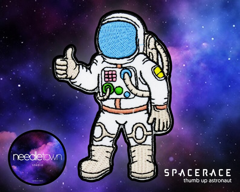 Thumbs Up Space Man Astronaut Embroidered Patch Iron-On//Sew On Applique