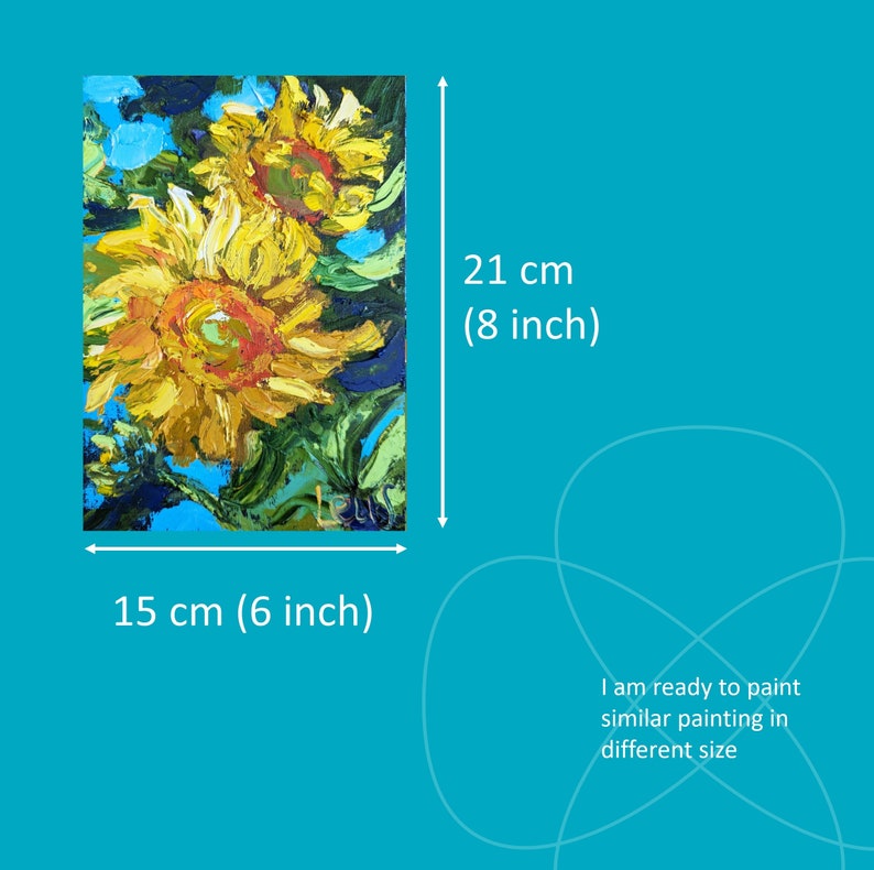 Yellow Abstract Flowers Art Small Painting Bold Abstract Etsy