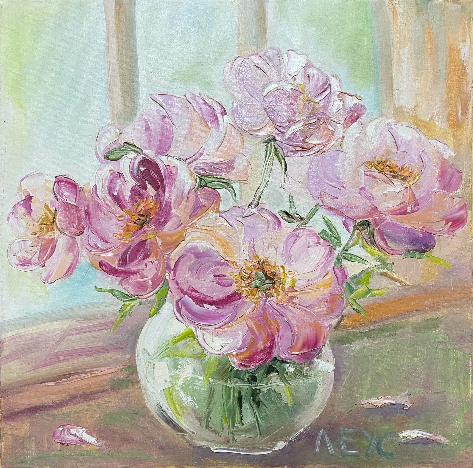 Peony wall art Textured painting on canvas original art Etsy