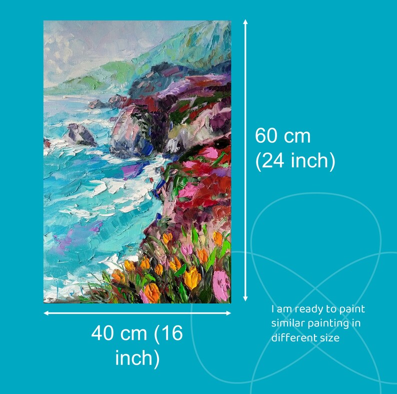 California Coast Seascape Oil Painting Seaside Wall Art Marine Etsy