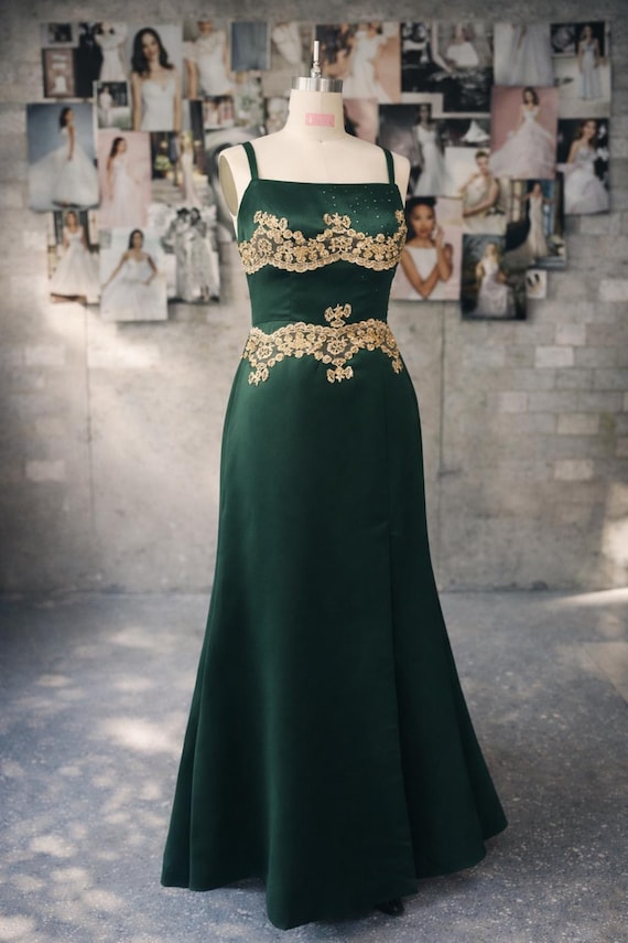 slim fit dress slacks Strapless Hunter Green Beaded Mermaid Prom Dress with Slit – FancyVestido main image 0