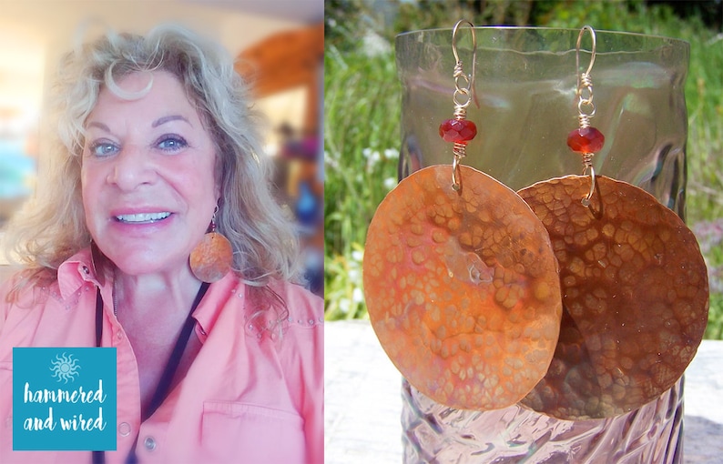Flame Colored Dragon Scale Statement Earrings With Faceted Carnelian Stone Beads On Hand Made Gold Filled Ear Wires Large Hammered