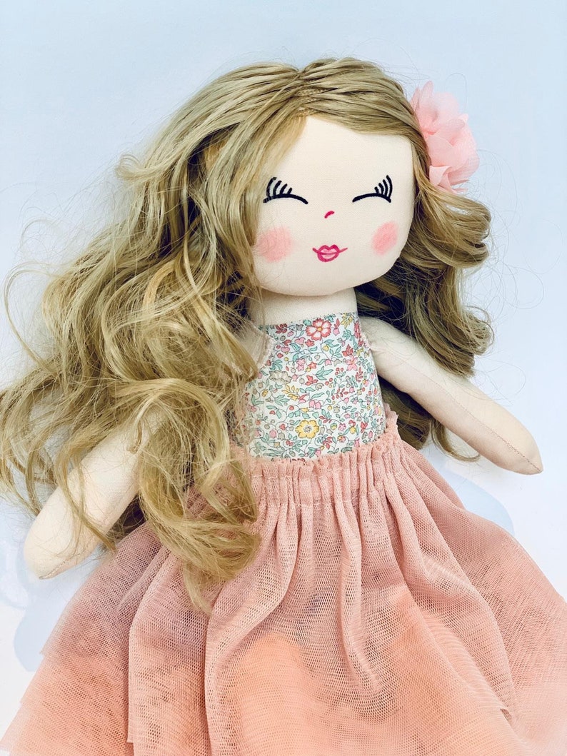 Doll handmade doll curly hair brushable hair rag doll Etsy