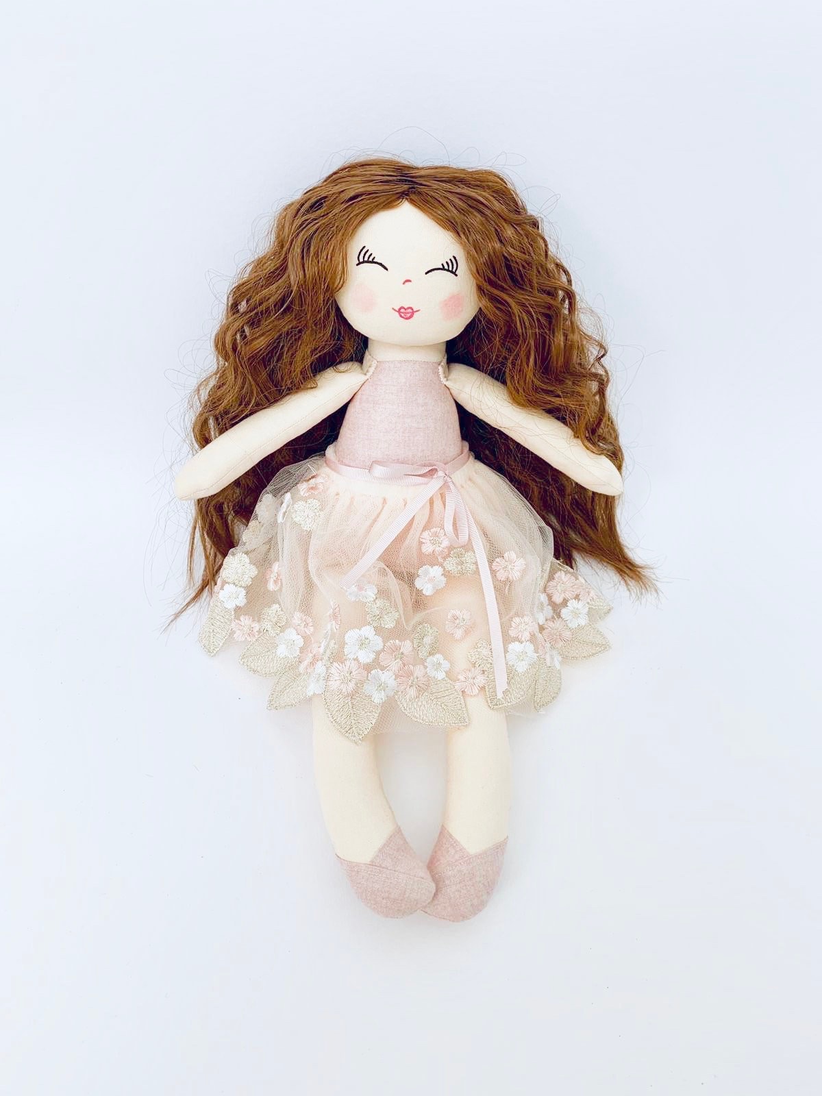 Doll brown hair curly hair doll cloth doll handmade doll rag Etsy