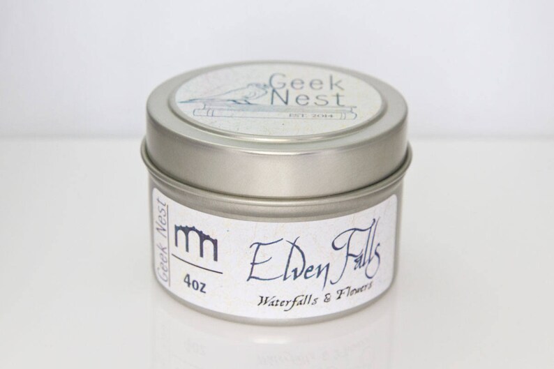 Elven Falls Candle Geek Gift Literary Decor Fandom Candles Fantasy Decor Book Candles Geeky Gift Geek Decor Geek Candles