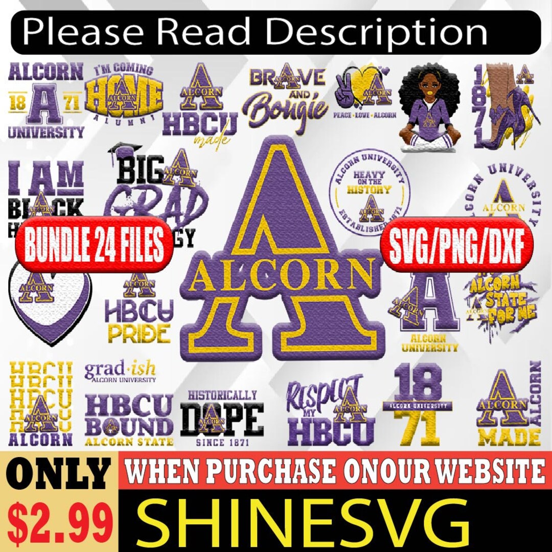 Bundle 24 Files Alcorn State University Football Team Svg Etsy