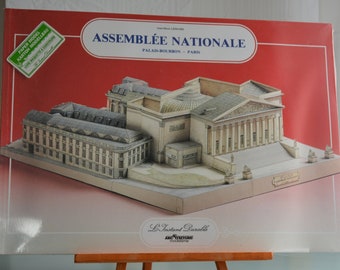 French Model to build l'Assemblée Nationale (Paris), 16 color boards to cut and assemble history of the monument and assembly guide included