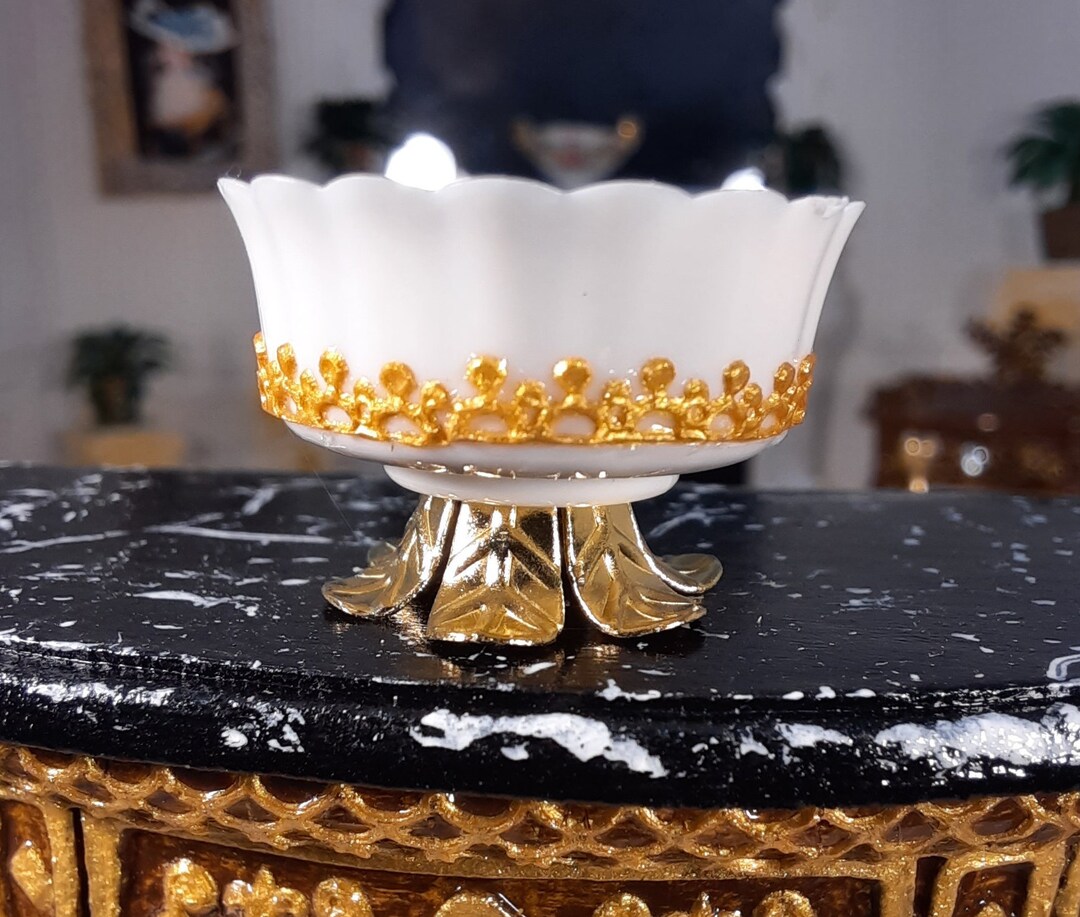 Centerpiece Cup in French Style Gold Lace Decor Miniature Etsy