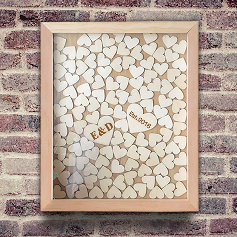 Engraved Wedding Guest Book Drop Box,3d Guestbook Hearts Wedding Guest Book Alternative,Customized Wood Wedding Guest Book Drop Box