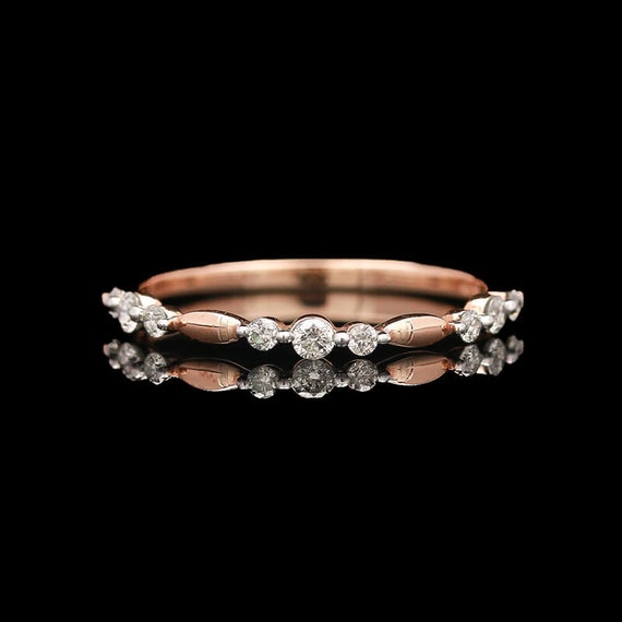 10k Rose Gold 0.20 CTW Diamond Band - image 1